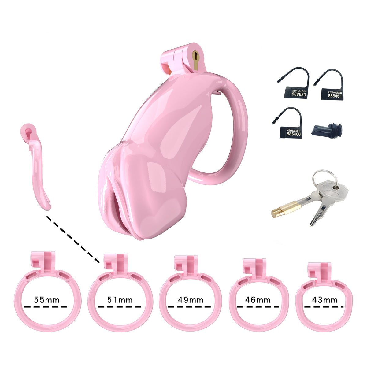 Langes Set mit fünf Ringen und Verschlusszubehör