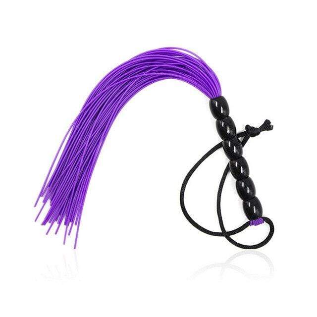 Violetter Gummi-Flogger mit schwarzem Griff