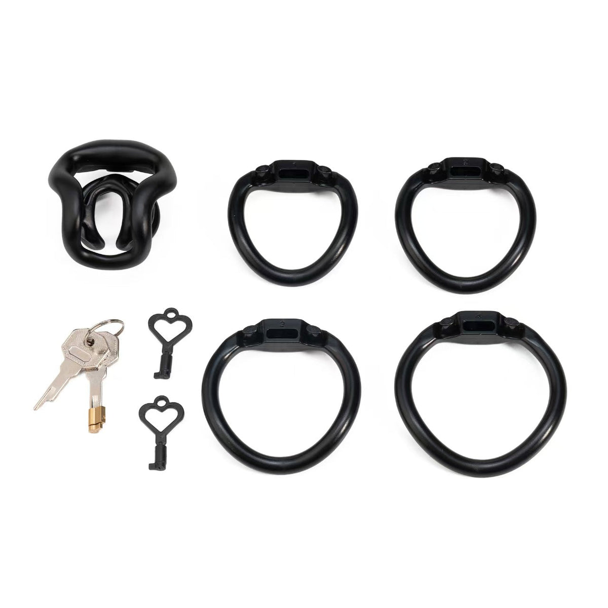 Schwarzes Set mit vier Ringen
