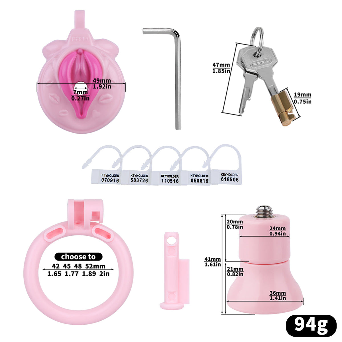 Basis-Set mit Adapter und Maßangaben