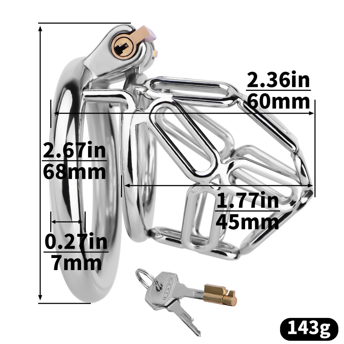 Maße M mit gebogenem Ring