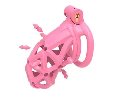 Pinker Käfig mit herausgenommenen Doppelspitzen