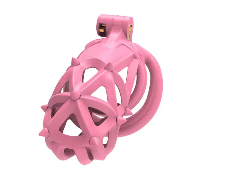 Lange pinke Käfigform von der Seite