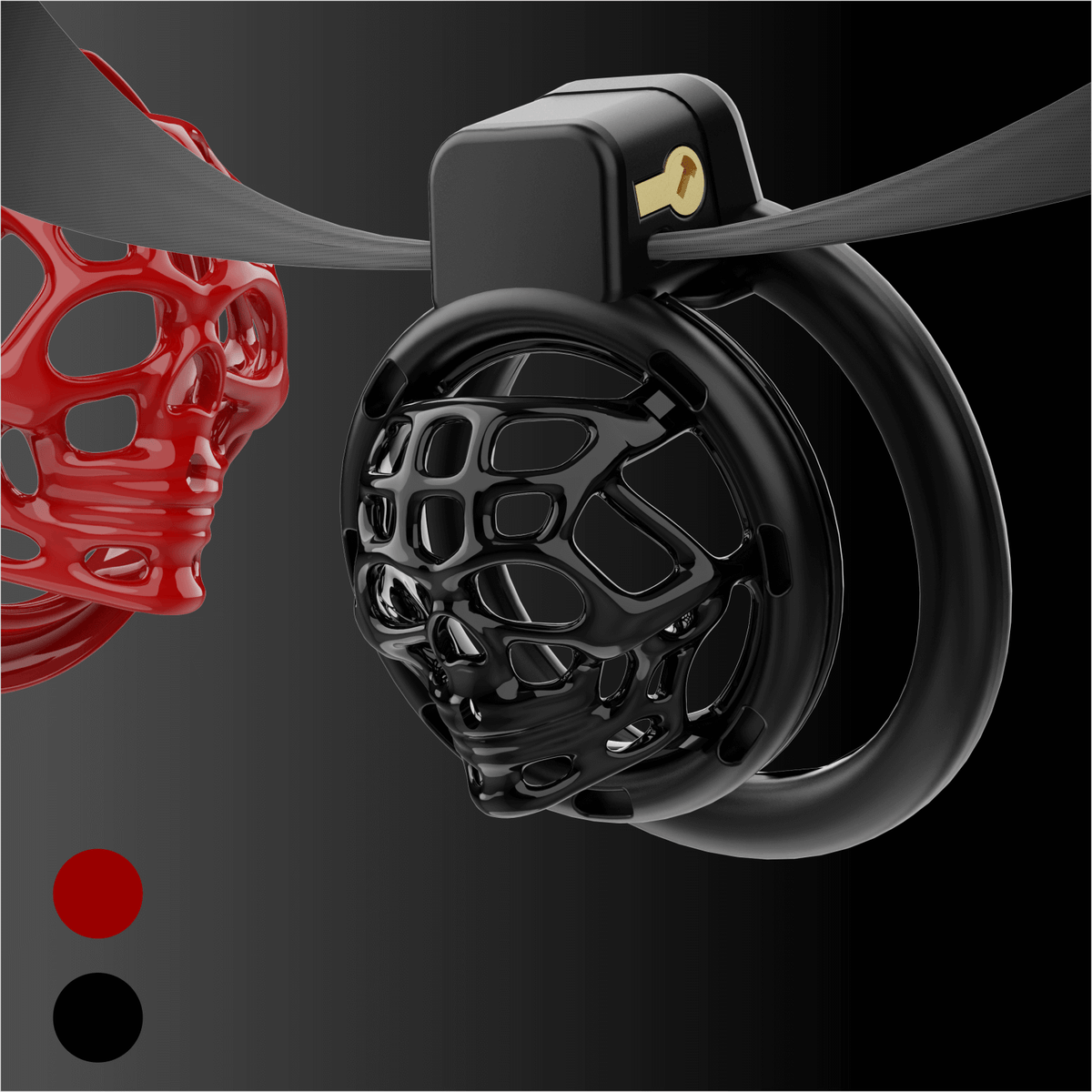 Rote und schwarze Skeleton-Hülle