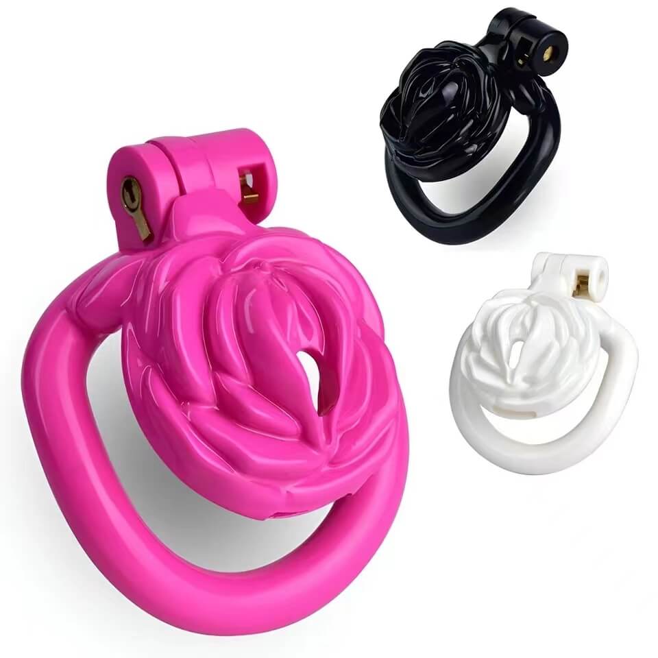Rose-Käfig in Pink, Schwarz und Weiß