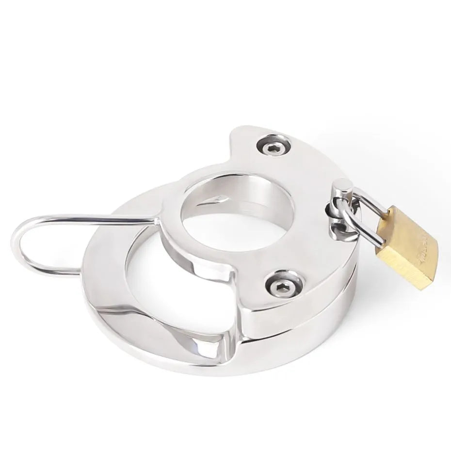 Edelstahl-Doppelring mit Vorhängeschloss