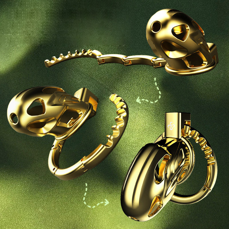 Goldfarbene Bauteile und Ringmechanismus