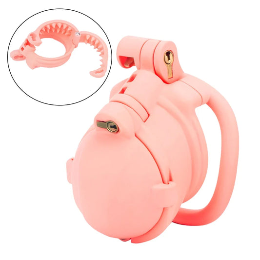 Pinker Käfig mit geschlossener Frontkappe und Innenspitzen