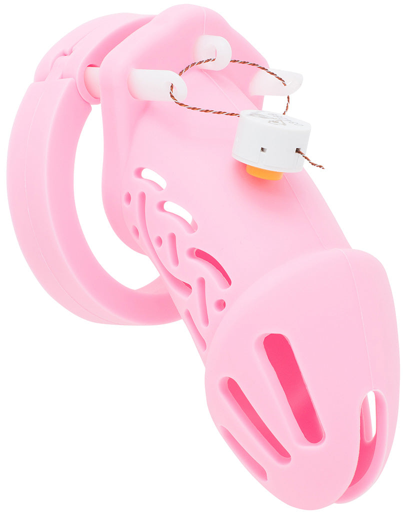 Langer pinker Käfig mit nummerierter Einwegplombe