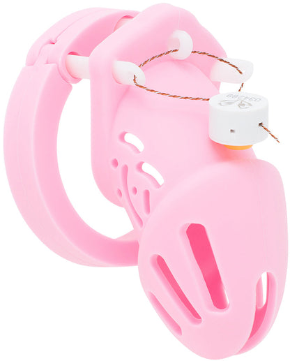 Kurzer pinker Käfig mit nummerierter Einwegplombe