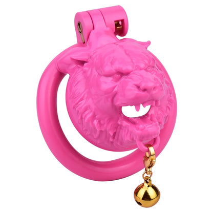 Pinker Tigerkopf mit Glöckchen