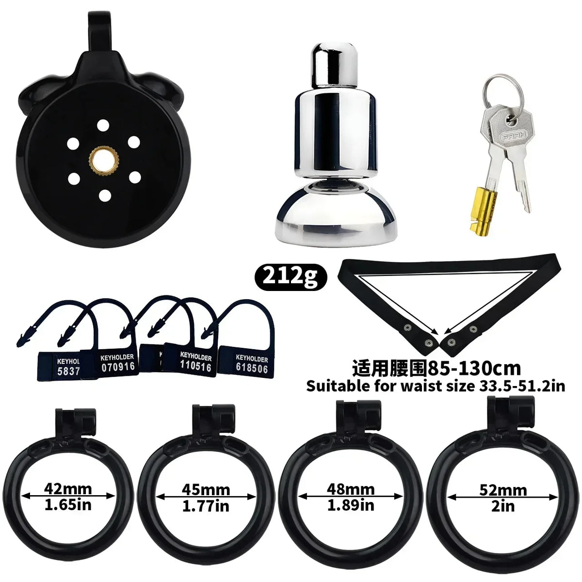 Schwarzes Set mit Haltegurt