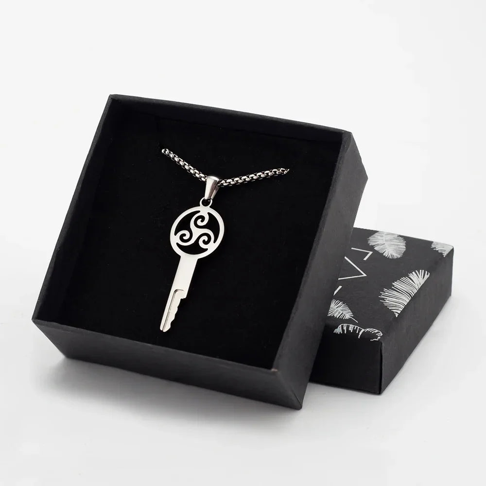 Silberfarbene Spiralkette in Geschenkbox