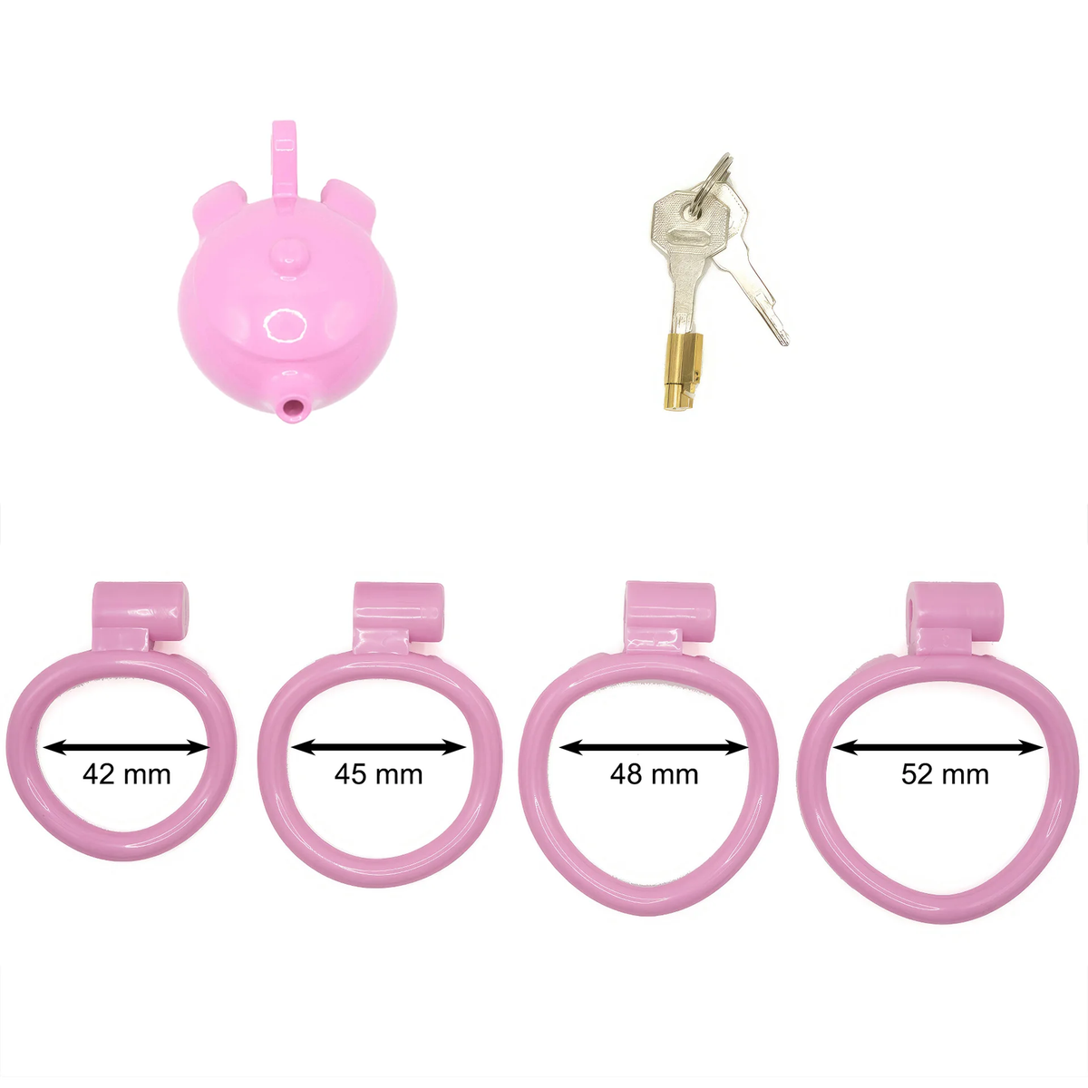 Pinkes Set mit vier Ringgrößen