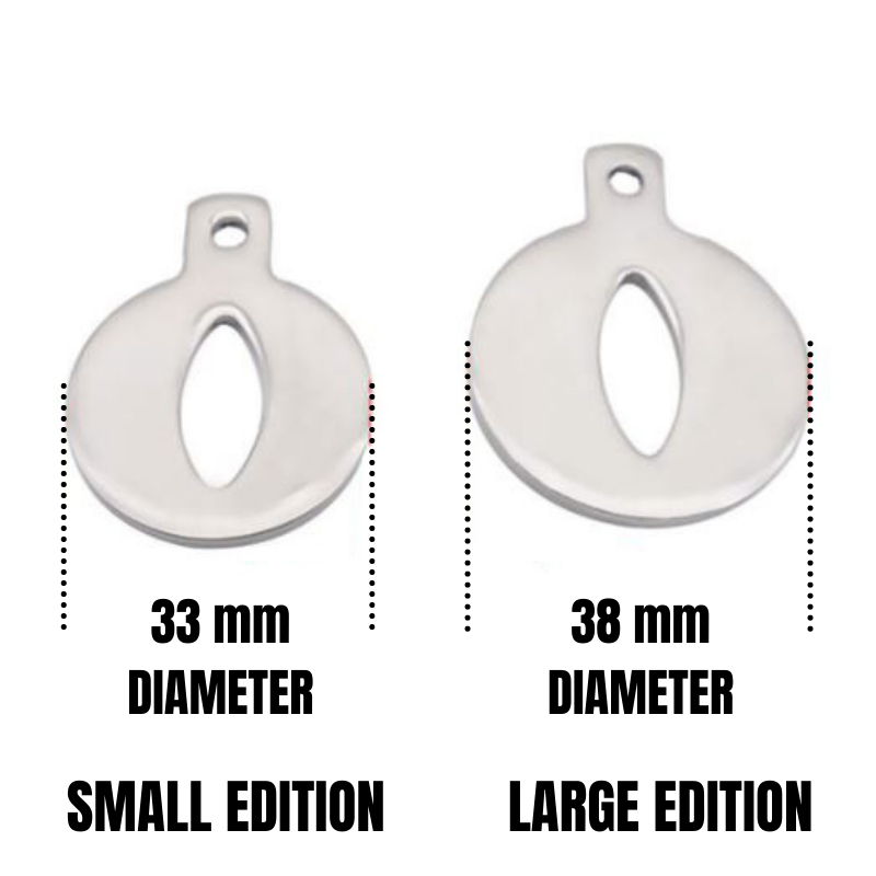 Vergleich der Frontplatten mit 33 und 38 mm Durchmesser