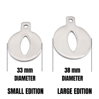 Vergleich der Frontplatten mit 33 und 38 mm Durchmesser