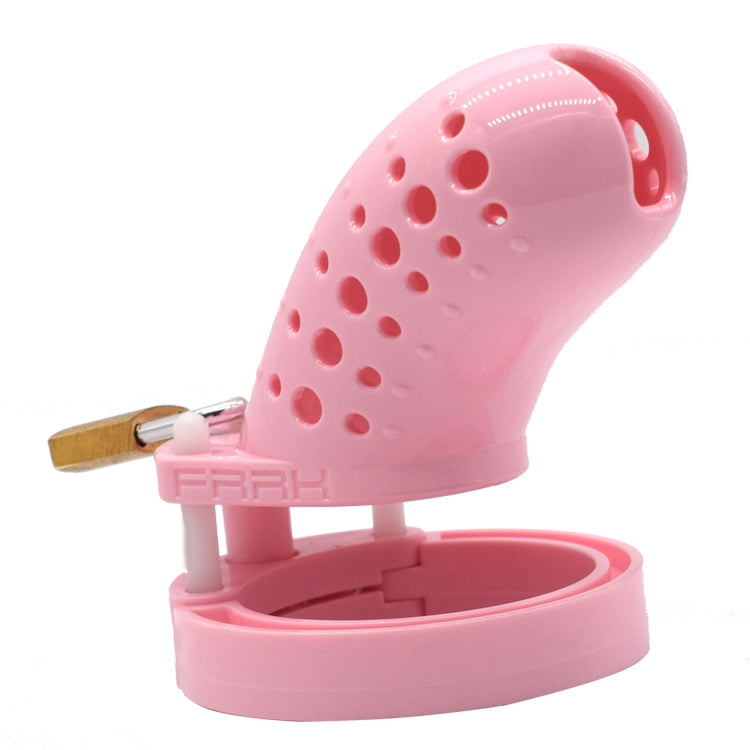 Seitenansicht der länglichen pinken Hülle