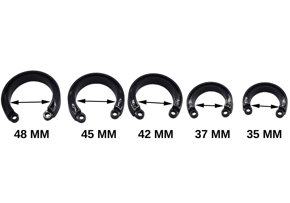 Fünf Basisringe in 35, 37, 42, 45 und 48 mm