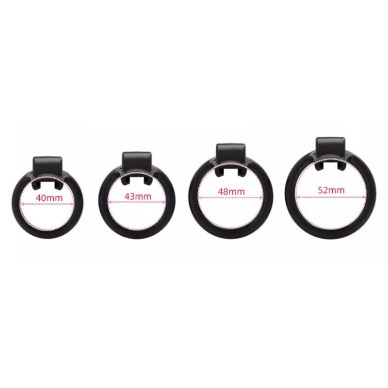 Vier schwarze Basisringe in 40, 43, 48 und 52 mm