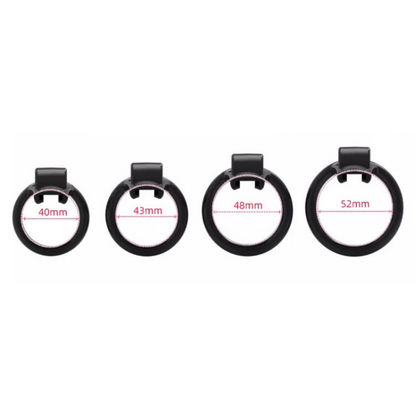 Vier schwarze Basisringe in 40, 43, 48 und 52 mm