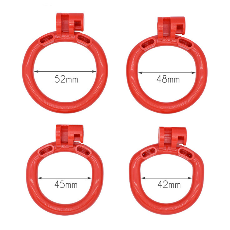 Vier rote Basisringe in 42, 45, 48 und 52 mm