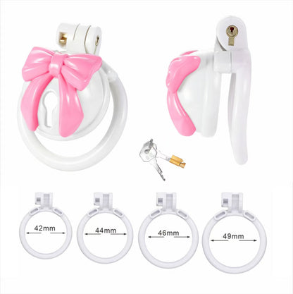 Pink-weißes Set mit vier weißen Ringen