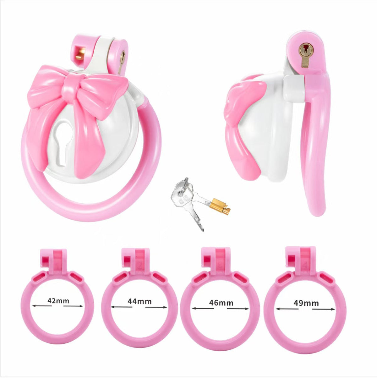 Pink-weiße Hülle mit vier pinken Ringen