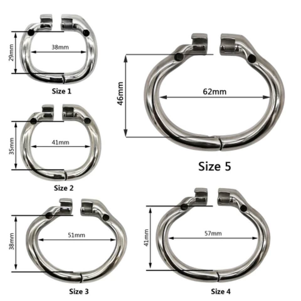 Maßübersicht aller fünf Basisringgrößen