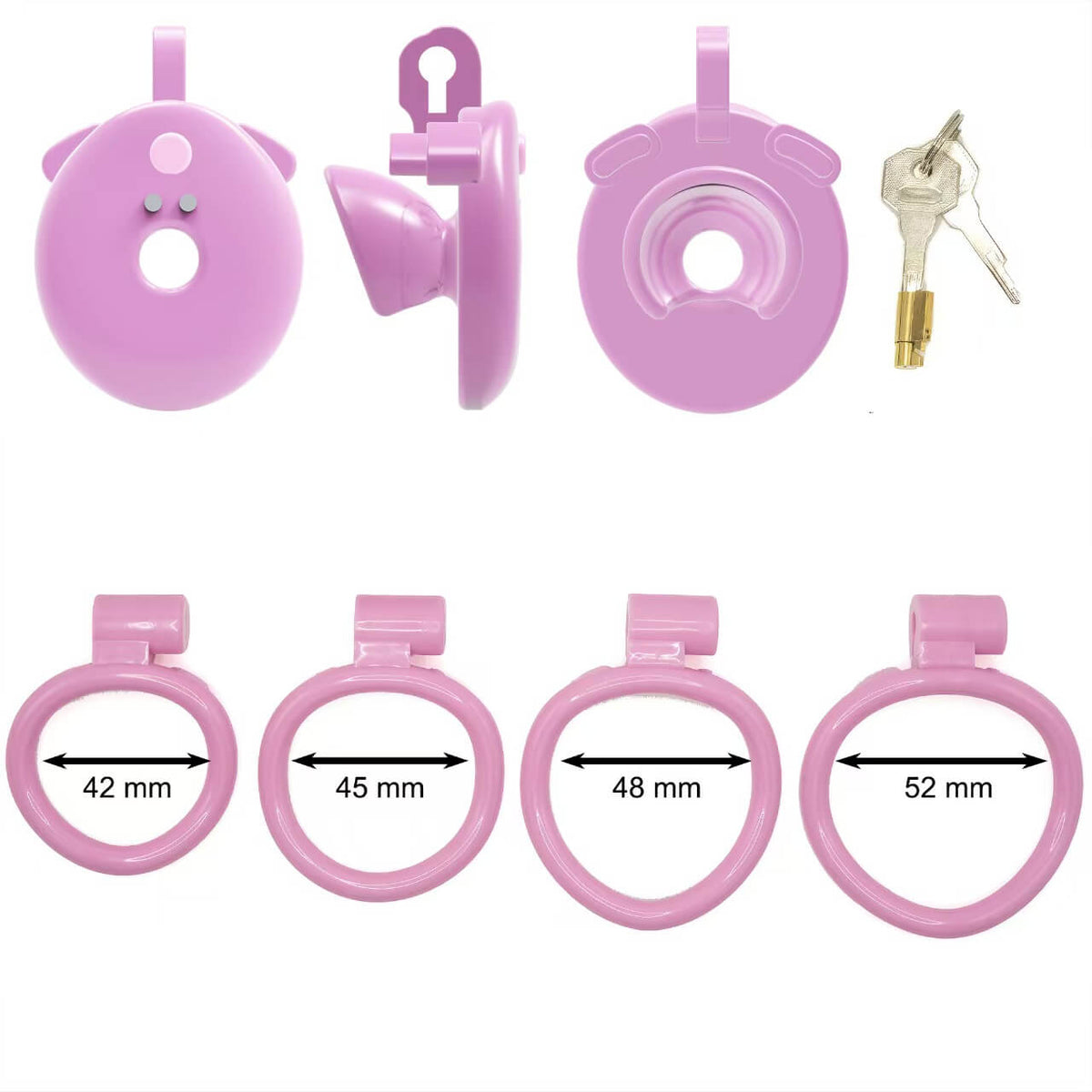 Pinkes Set mit vier Ringen