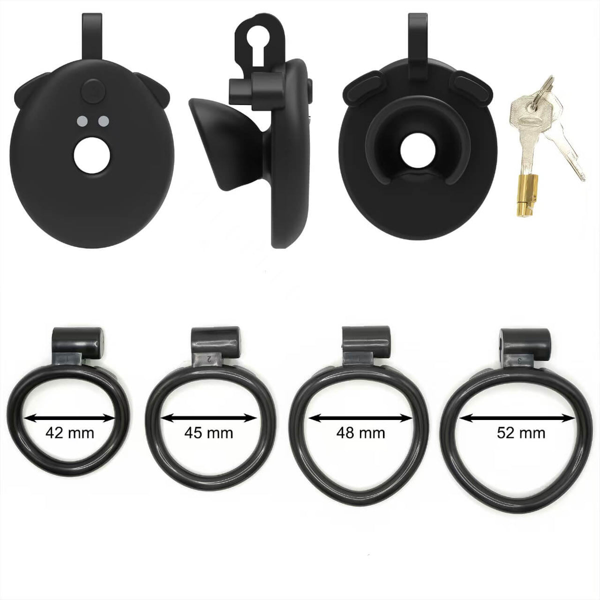 Schwarzes Set mit vier Ringen