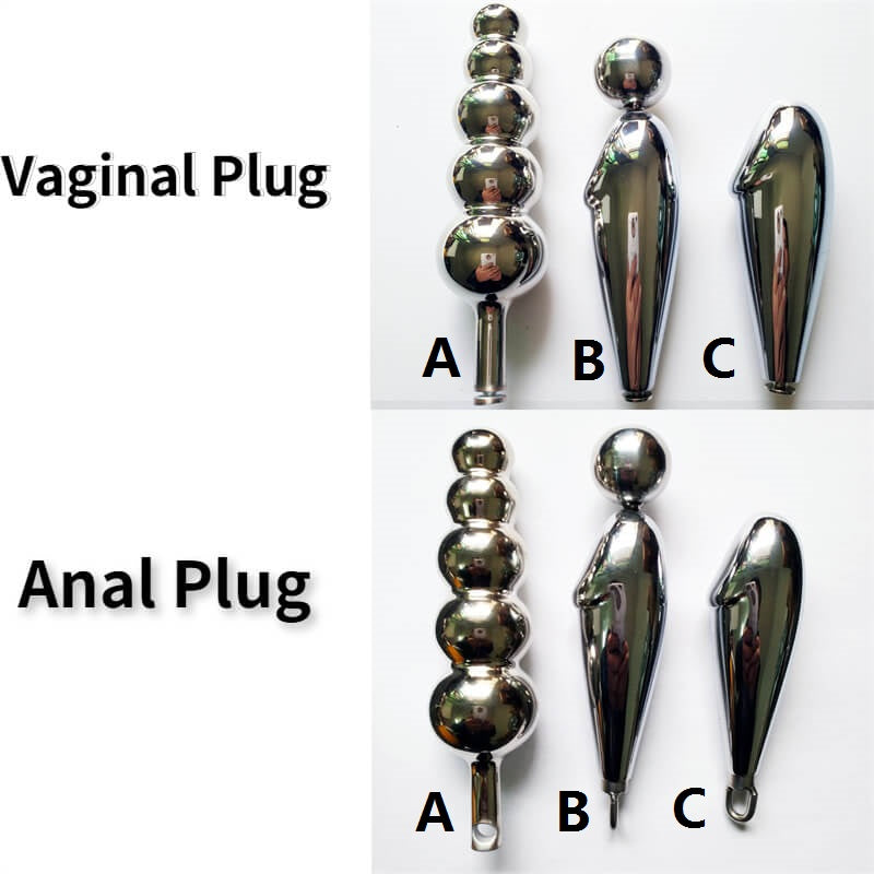 Vergleich der Anal- und Vaginalplugs A, B und C