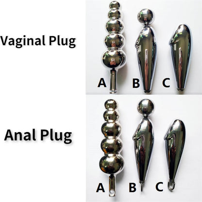 Vergleich der Anal- und Vaginalplugs A, B und C