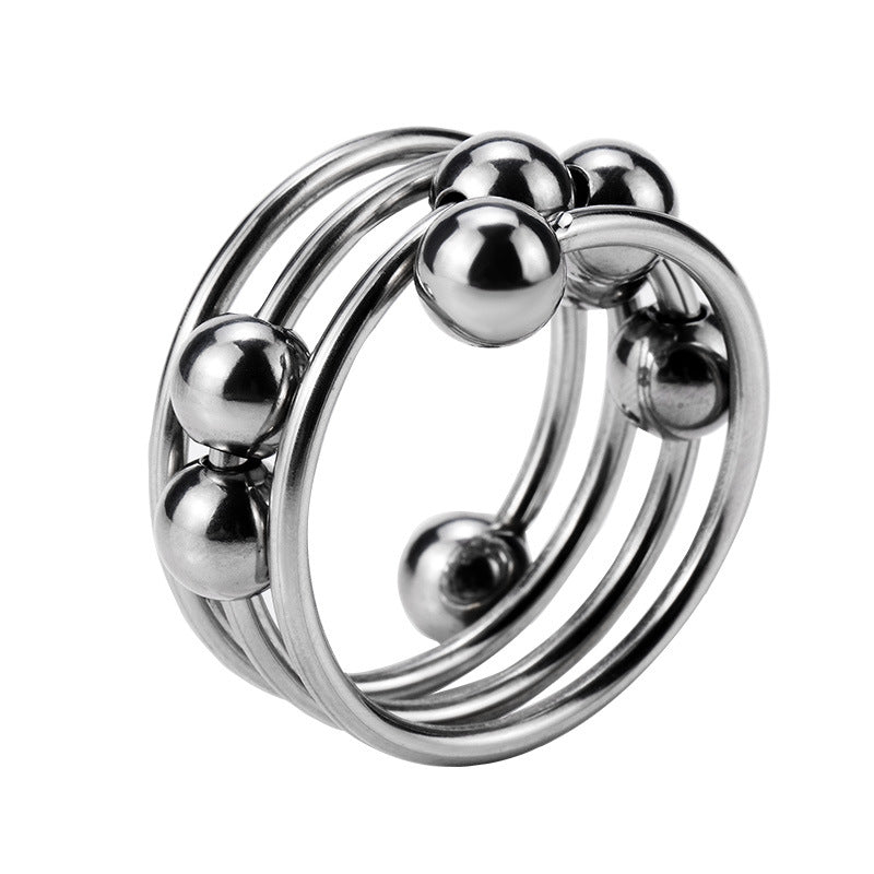 Edelstahl-Spiralring mit beweglichen Kugeln