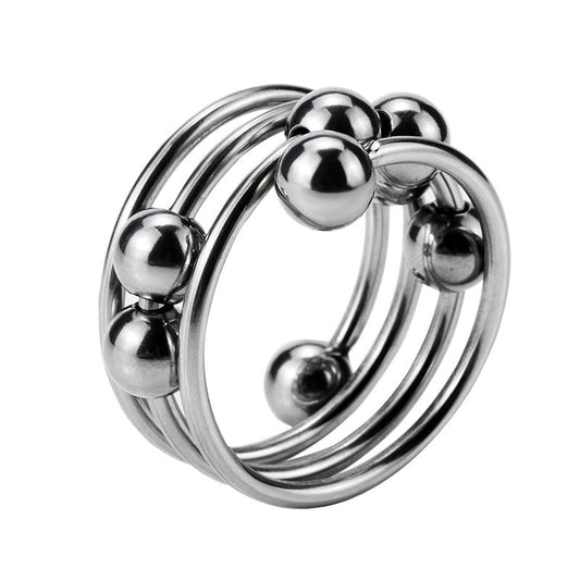 Edelstahl-Spiralring mit beweglichen Kugeln