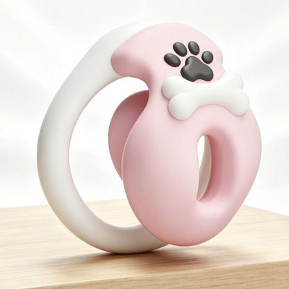 Pink-weißes Modell mit Pfotenmotiv