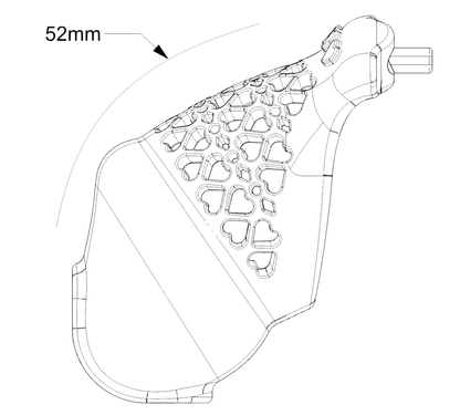 Gebogene obere Messstrecke von 52 mm