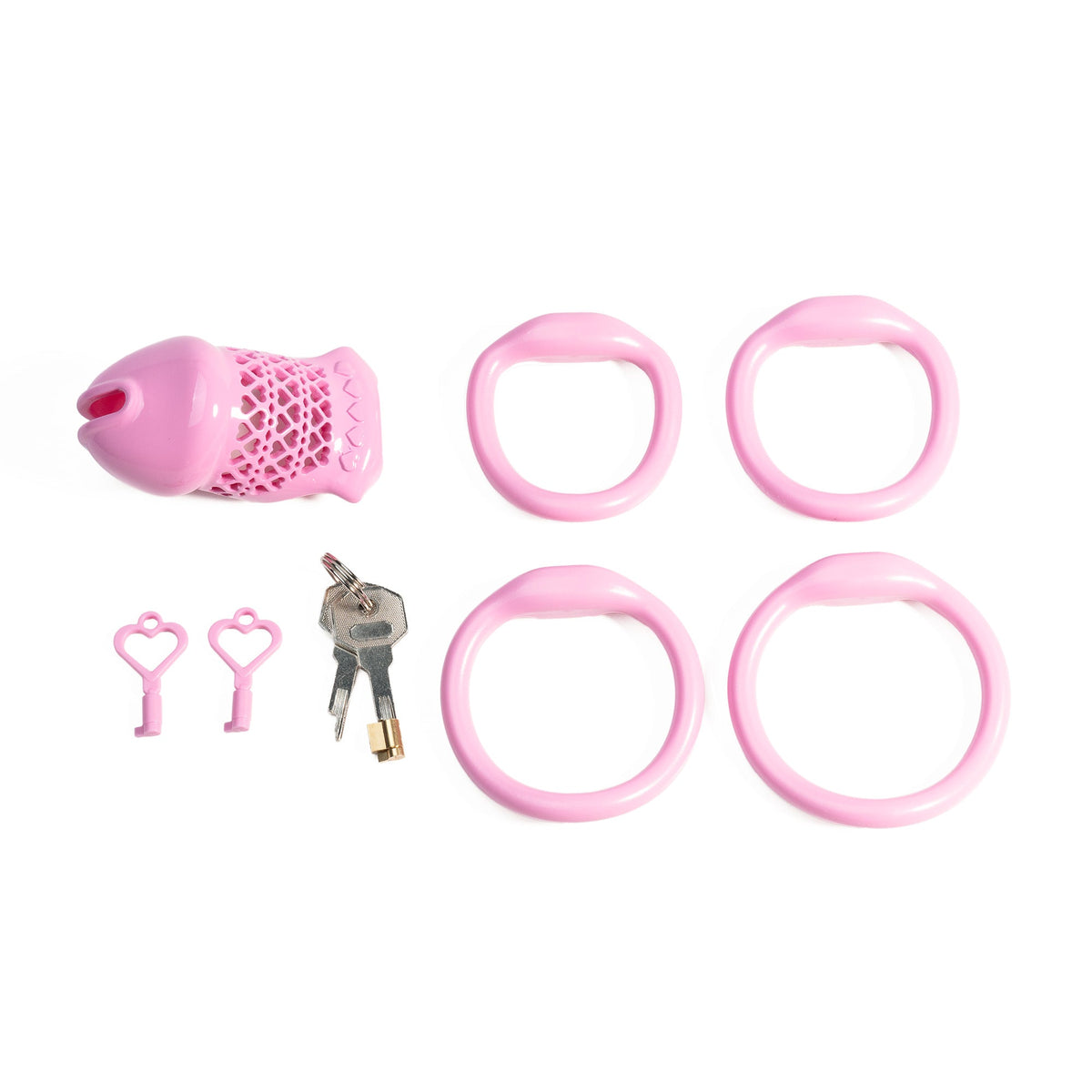 Pinkes Set mit vier Ringen