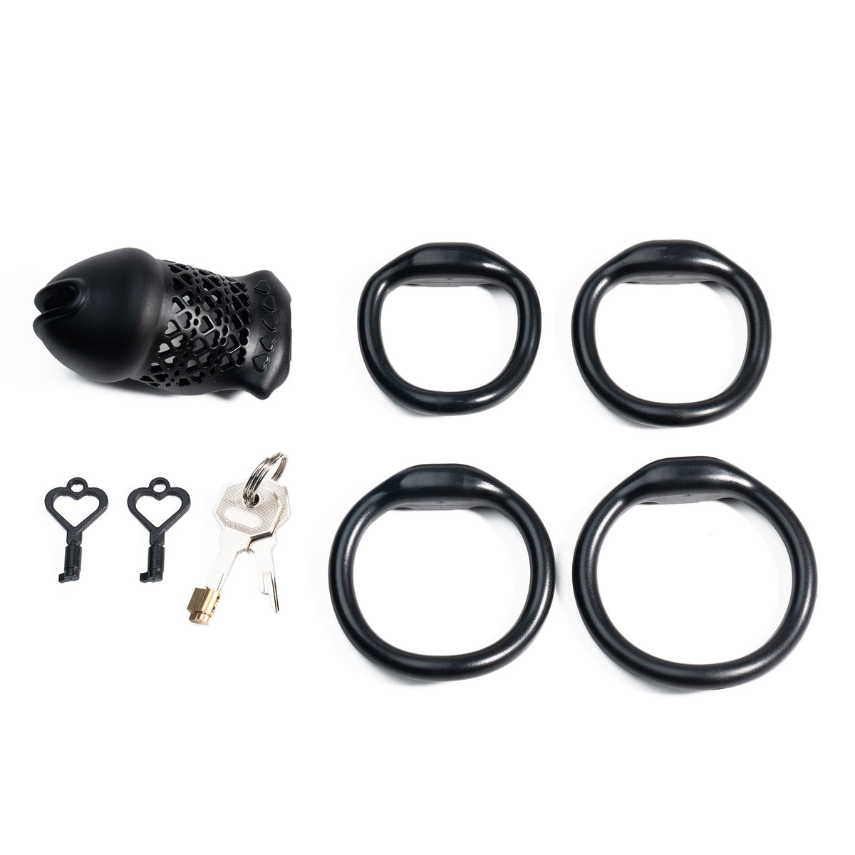 Schwarzes Set mit vier Ringen