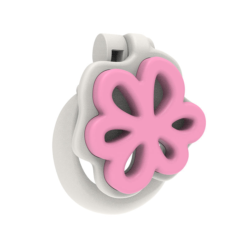 Pinke Blüte mit weißem Ring