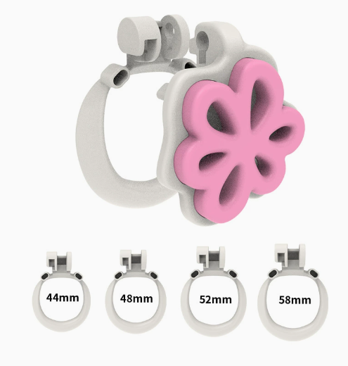Pinkes Set mit vier weißen Ringen