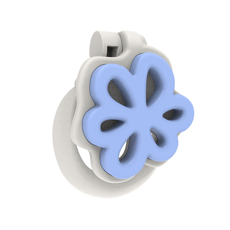 Blaue Blüte mit weißem Ring