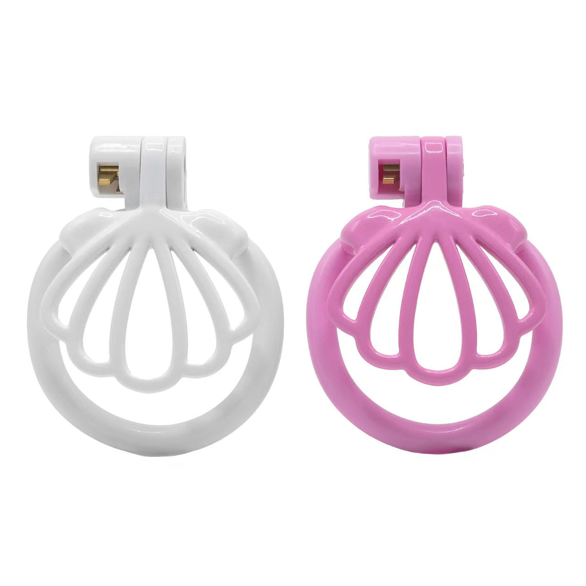 Weiße und pinke Muschelfront