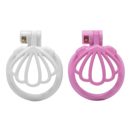 Weiße und pinke Muschelfront