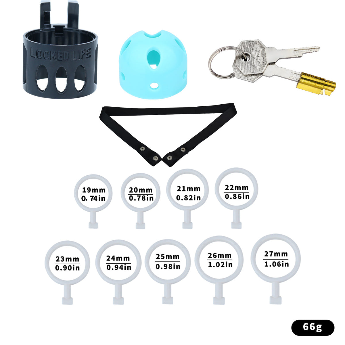 Blau-schwarzes Set mit Gurt