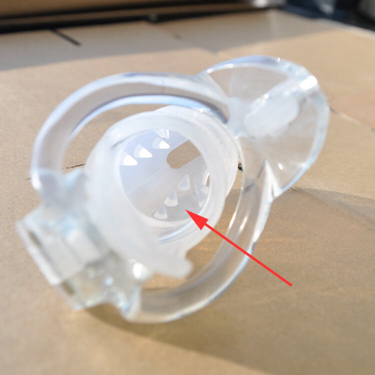 Detail der Noppen im transparenten Aufsatz