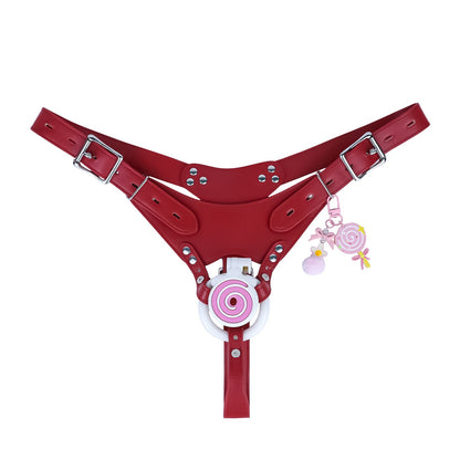 Pinke Candy Heart am roten Gurt