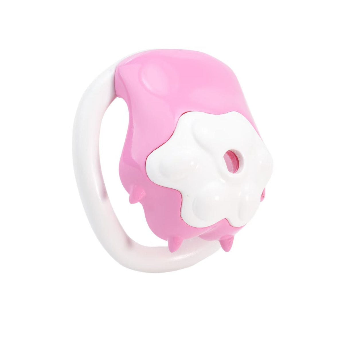 Pinke Hülle mit weißem Ring von oben