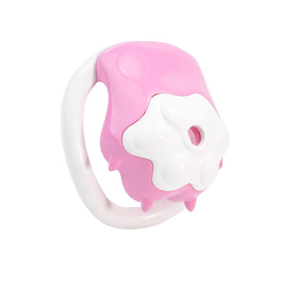 Pinke Hülle mit weißem Ring von oben