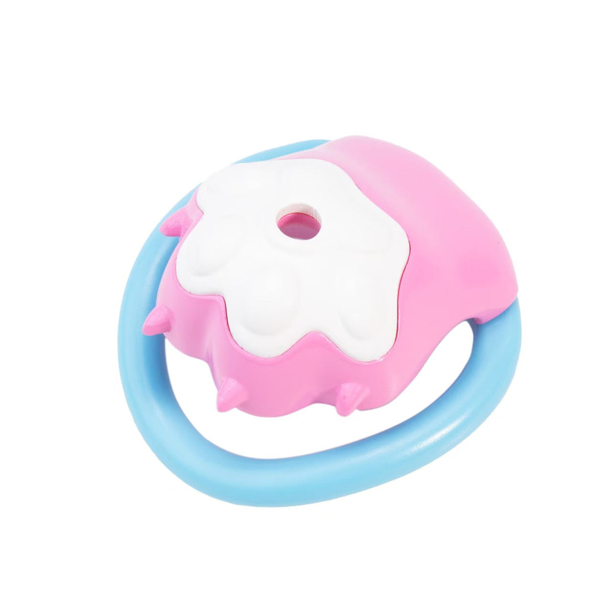 Pinke Hülle schräg mit blauem Ring