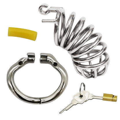Zerlegter Spiralkäfig mit Basisring und Schlüsseln
